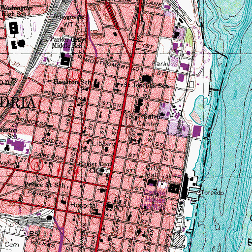 Topographic Map of Lee - Fendall House Museum, VA