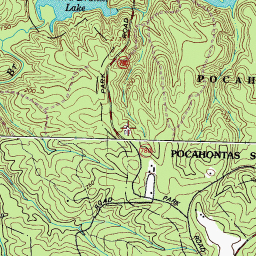 Topographic Map of Pocahontas State Park Museum, VA