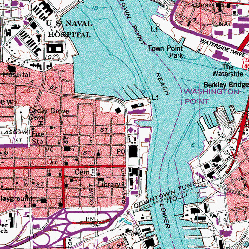 Topographic Map of Portsmouth Historical Society Museum, VA
