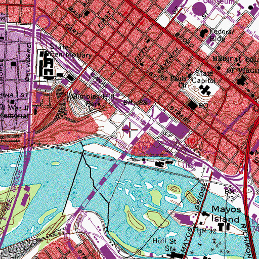Topographic Map of United States Federal Reserve Money Museum, VA