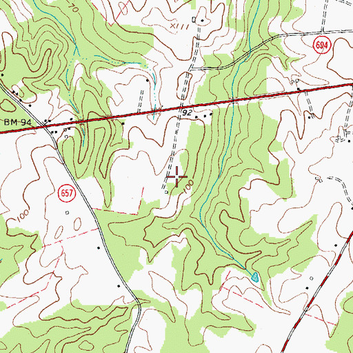 Topographic Map of Southampton Motor Speedway, VA