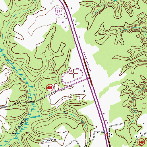 Topographic Map of Virginia Motor Speedway, VA