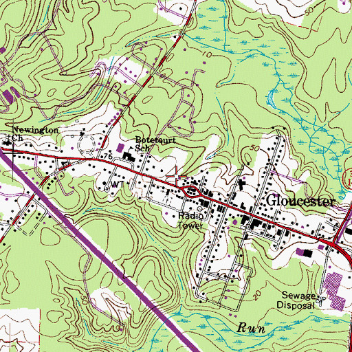 Topographic Map of Gloucester County Office Building 1, VA
