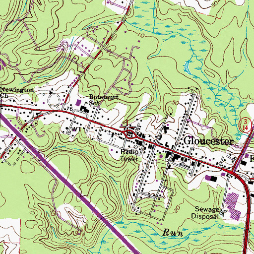 Topographic Map of Gloucester County Office Building 2, VA