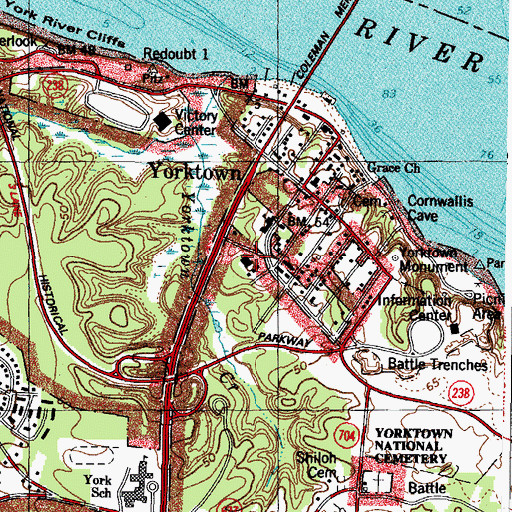 Topographic Map of York County Finance Building, VA