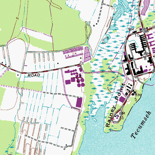 Topographic Map of Hampton Roads Sanitation District Atlantic Sewage Treatment Plant, VA