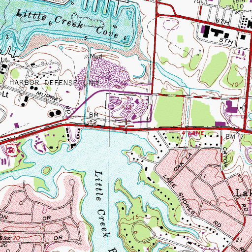 Topographic Map of Hampton Roads Sanitation District Chesapeake Elizabeth Sewage Treatment Plant, VA