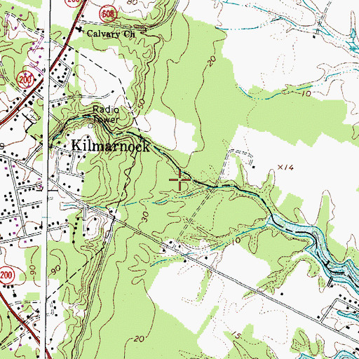 Topographic Map of Kilmarnock Wastewater Treatment Plant, VA