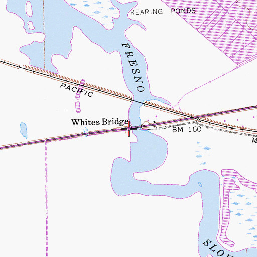 Topographic Map of Whites Bridge, CA