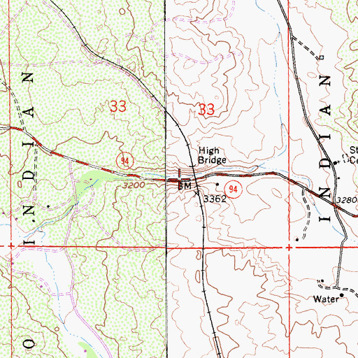 Topographic Map of High Bridge, CA