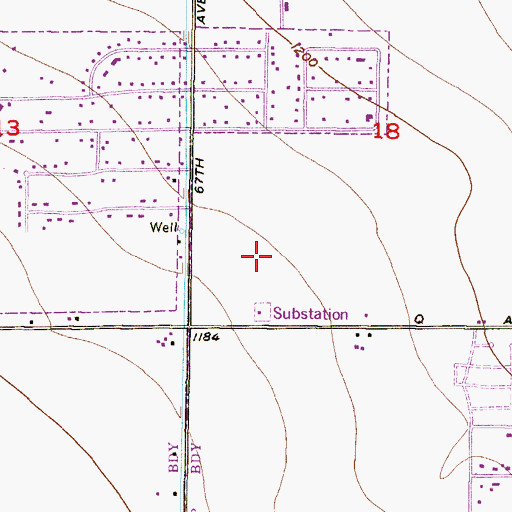 Topographic Map of Westwind, AZ