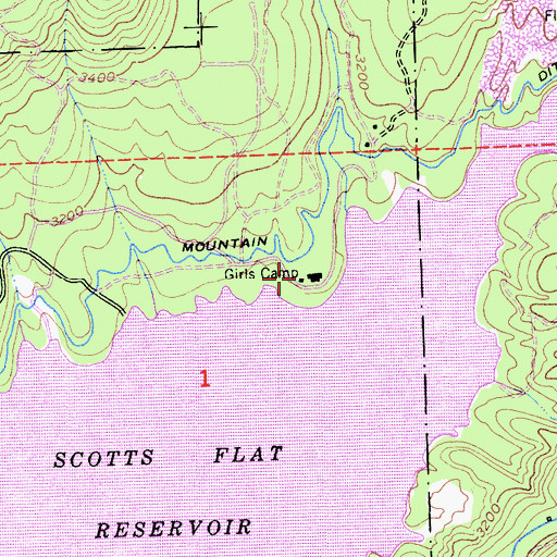 Topographic Map of Scotts Flat, CA