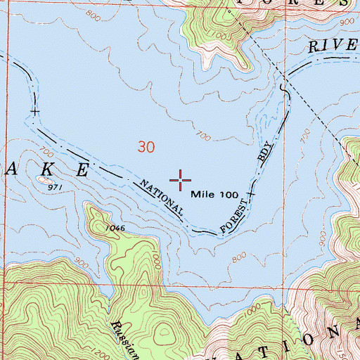 Topographic Map of Pine Flat Lake, CA