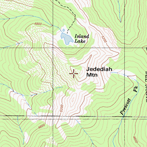 Topographic Map of Jedediah Mountain, CA