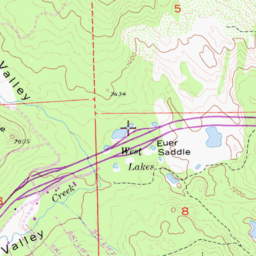 Topographic Map of Euer Saddle, CA