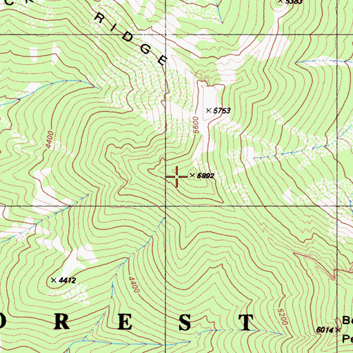 Topographic Map of Elk Lick Ridge, CA