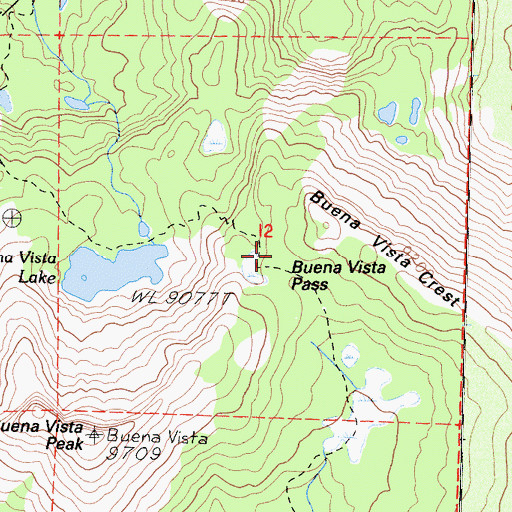 Topographic Map of Buena Vista Pass, CA