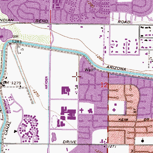 Topographic Map of Windemere, AZ