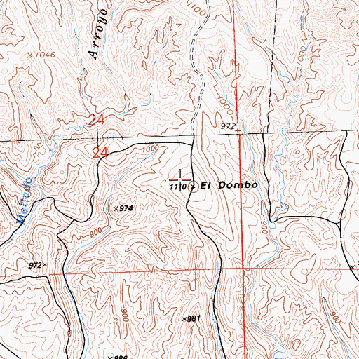Topographic Map of El Dombo, CA