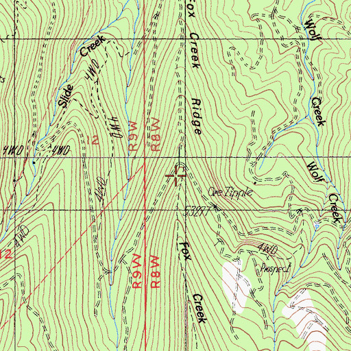Topographic Map of Fox Creek Ridge, CA