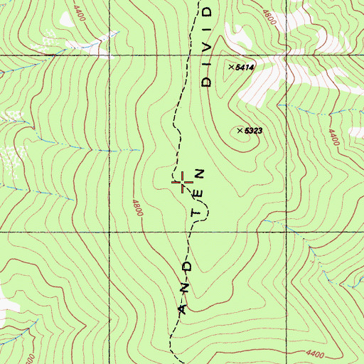 Topographic Map of Five-and-Ten Divide, CA