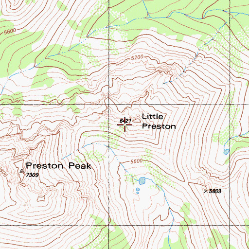Topographic Map of Little Preston, CA