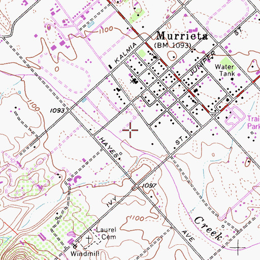 Topographic Map of Murrieta, CA