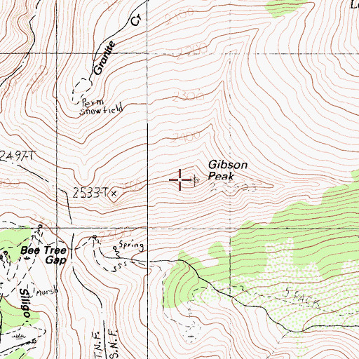 Topographic Map of Gibson Peak, CA