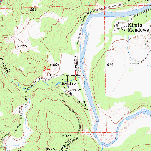 Topographic Map of Sproul Creek, CA