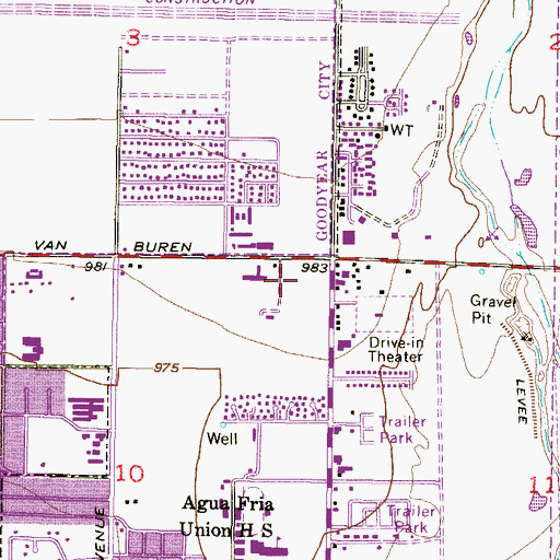 Topographic Map of Winnwood Homes, AZ
