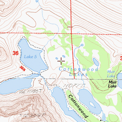 Topographic Map of Big Cottonwood Meadows, CA