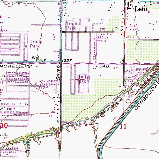 Topographic Map of Wintercone Park, AZ