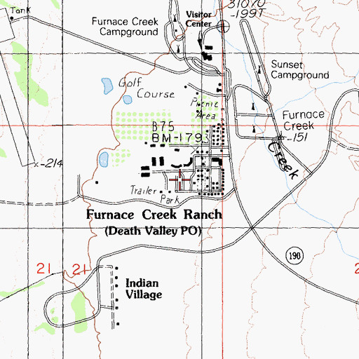 Topographic Map of Death Valley, CA