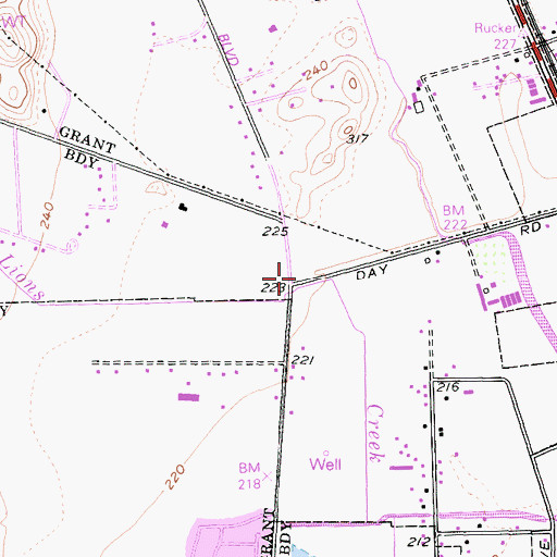 Topographic Map of Day Creek, CA
