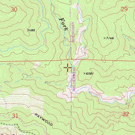 Topographic Map of East Fork South Fork Whitewater River, CA