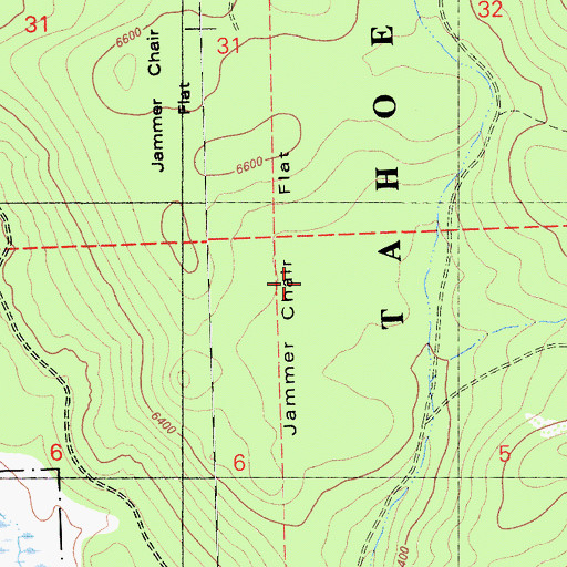 Topographic Map of Jammer Chair Flat, CA