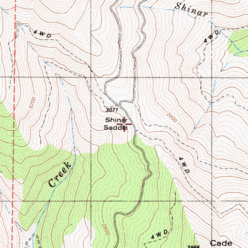Topographic Map of Shinar Saddle, CA