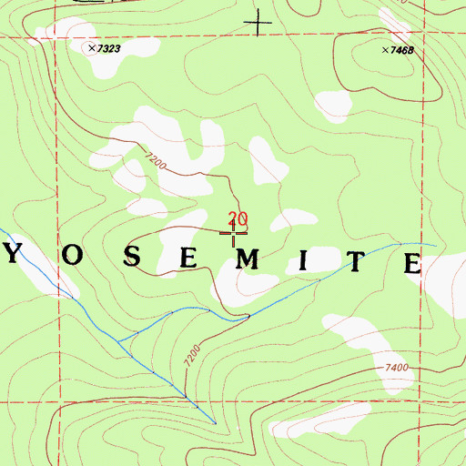 Topographic Map of Pohono Meadow, CA