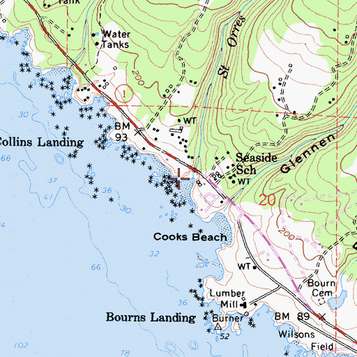 Topographic Map of Saint Orres Gulch, CA