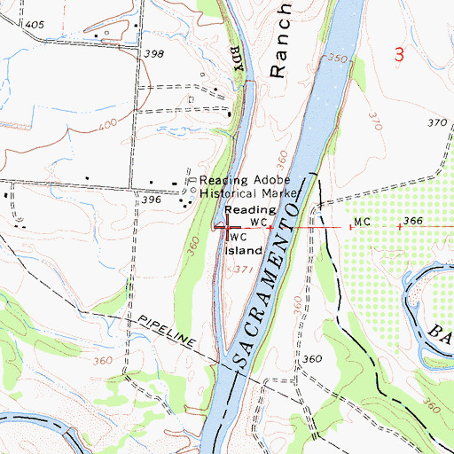 Topographic Map of Reading Island, CA