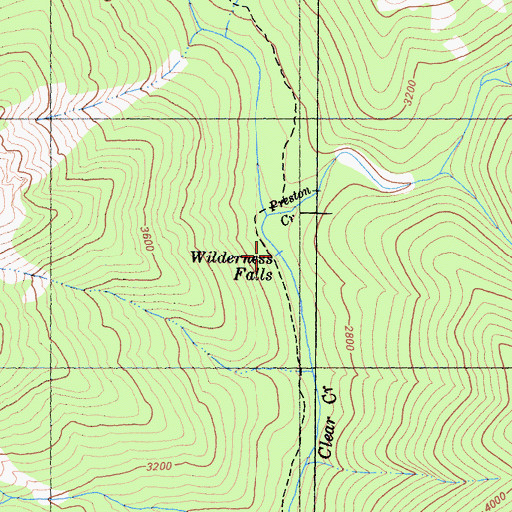 Topographic Map of Wilderness Falls, CA