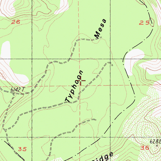Topographic Map of Typhoon Mesa, CA