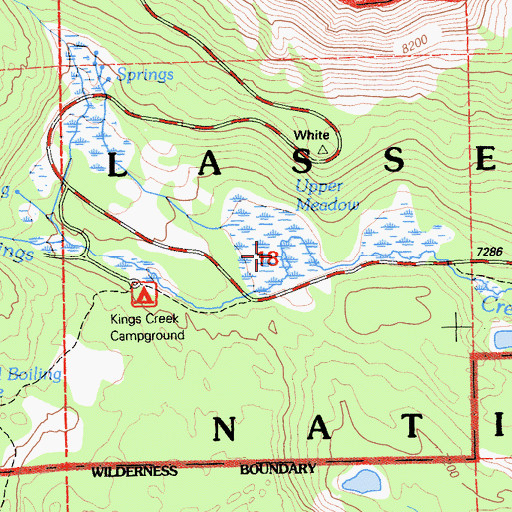 Topographic Map of Upper Kings Creek Meadow, CA