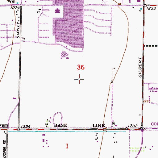 Topographic Map of Woodbridge Crossing, AZ