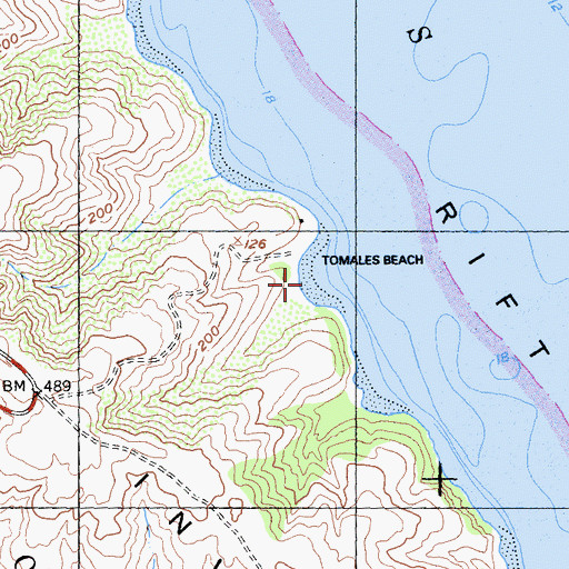 Topographic Map of Tomales Beach, CA