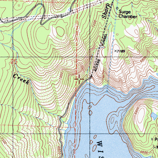 Topographic Map of Sharp Creek, CA