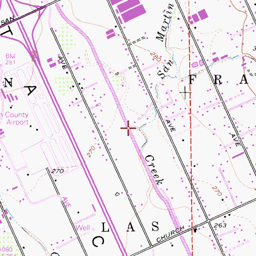 Topographic Map of San Martin Creek, CA