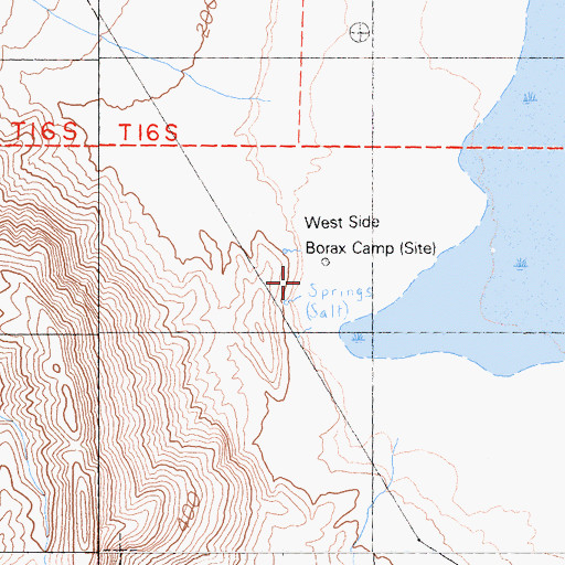 Topographic Map of West Side Borax Camp, CA