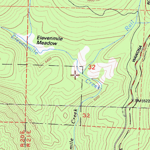 Topographic Map of Rail Creek, CA