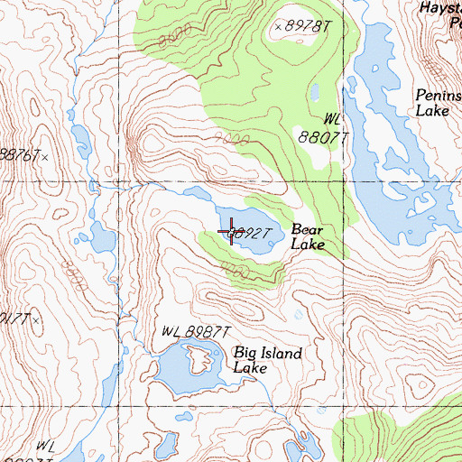 Topographic Map of Bear Lake, CA